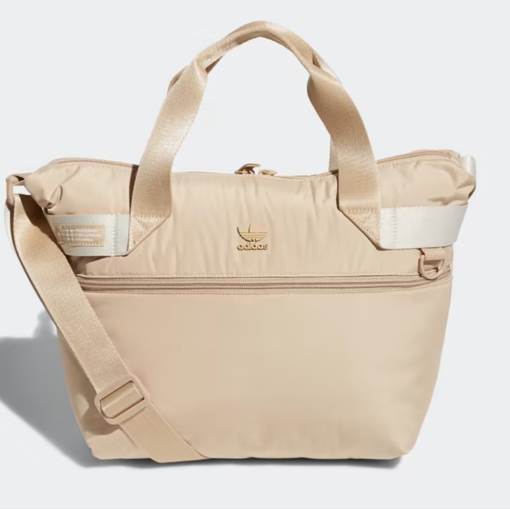 NWT Adidas Puffer Shopper Tote Magic Beige Crossbody Bag Purse